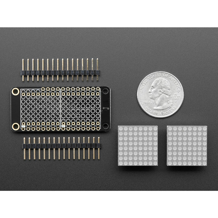 Adafruit 0.8 8x16 LED Matrix FeatherWing Display Kit - Yellow-Green