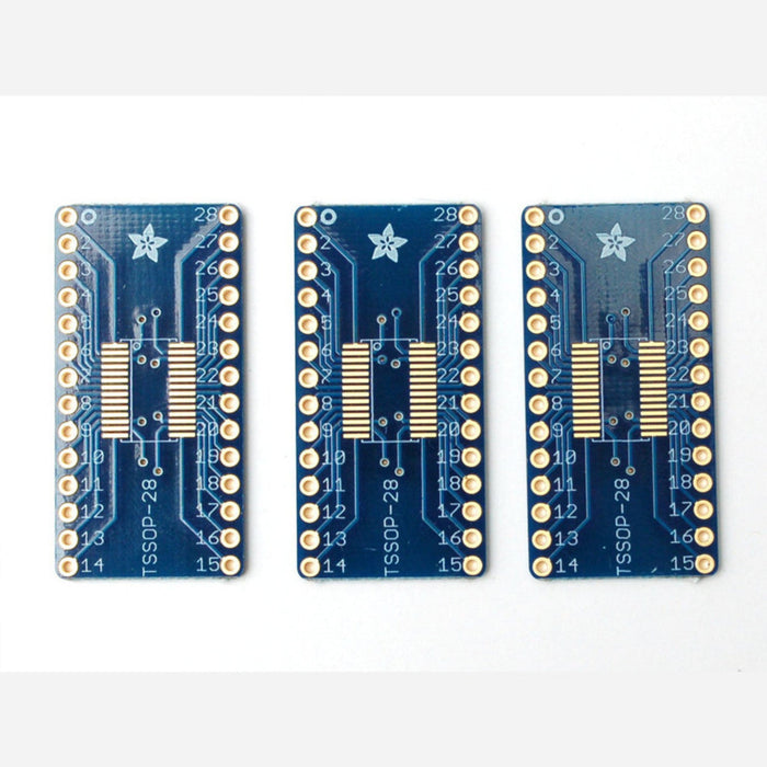 Adafruit SMT breakout PCB for SOIC or TSSOP - various sizes - 28 pin - pack of three