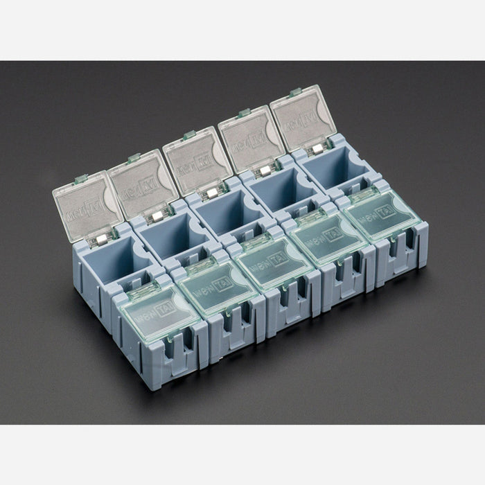 Tiny Modular Snap Boxes - SMD component storage - 10 pack [Blue]