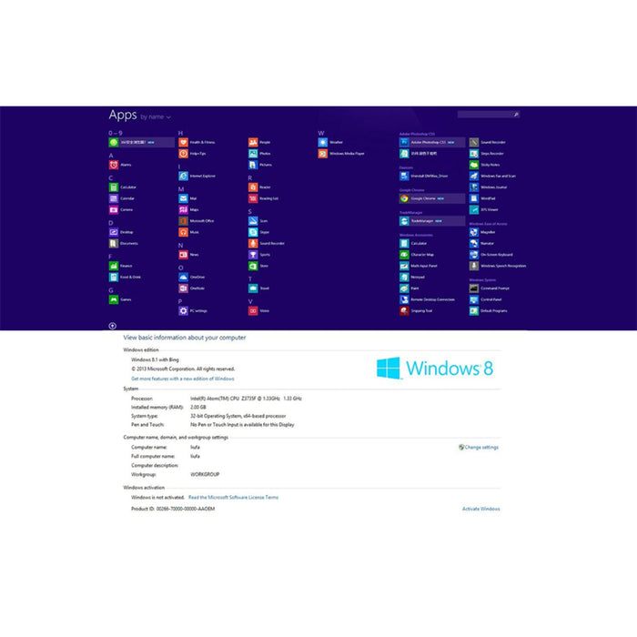 Wintel Box (Windows 8.1+Quad Core 1.33Ghz+2G/32G)