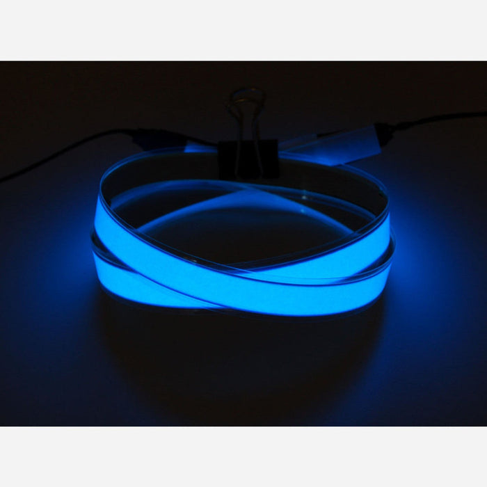 Blue Electroluminescent (EL) Tape Strip - 100cm w/two connectors