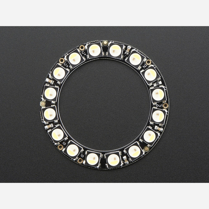 NeoPixel Ring - 16 x 5050 RGBW LEDs w/ Integrated Drivers - Cool White - ~6000K