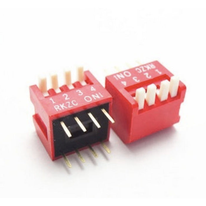 2.54mm 4 Positions 8Pin Red DIP Switch