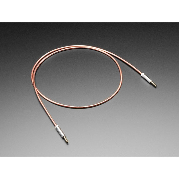3.5mm Stereo Male/Male Cable - Copper Metal - 1 meter long