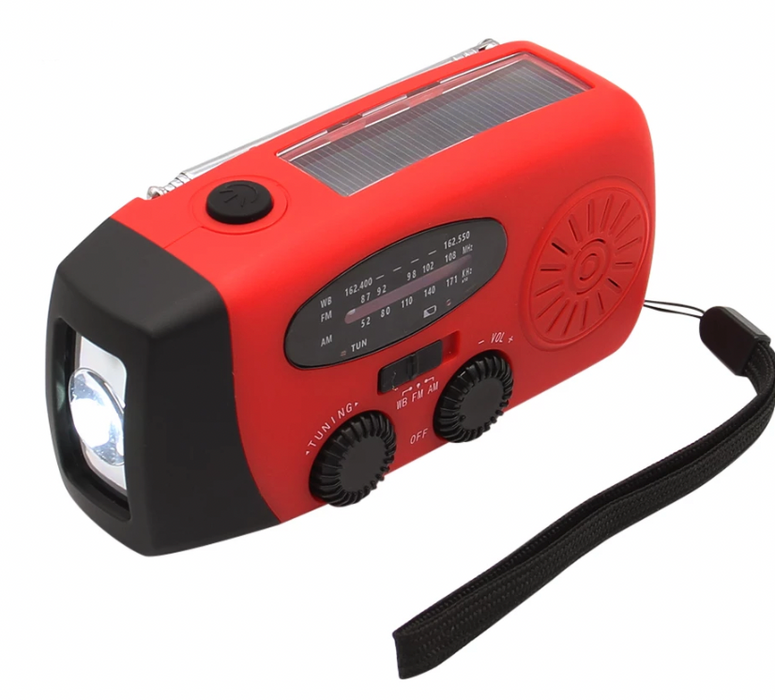 Solar Hand Crank Radio with Flashlight and Power supply