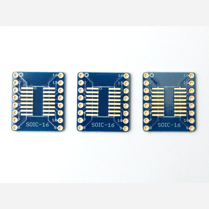 Adafruit SMT breakout PCB for SOIC or TSSOP - various sizes - 16 pin - pack of three