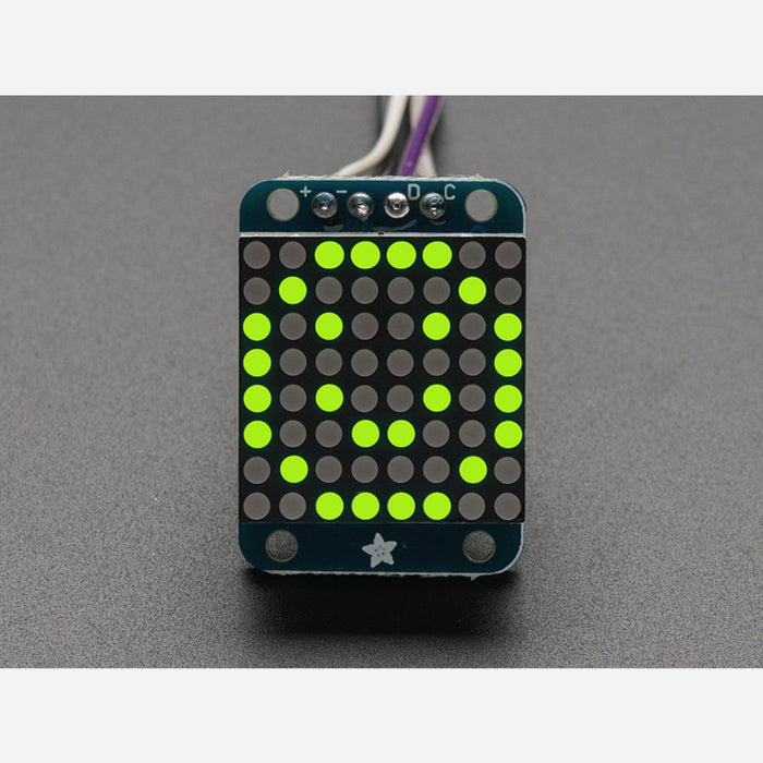 Adafruit Mini 0.7 8x8 LED Matrix w/I2C Backpack - Yellow-Green