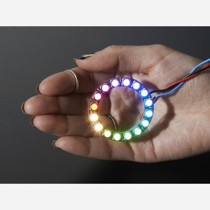 NeoPixel Ring - 16 x 5050 RGBW LEDs w/ Integrated Drivers - Warm White - ~3000K