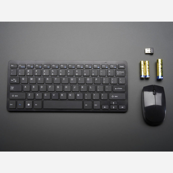 Wireless Keyboard and Mouse Combo w/ Batteries - One USB Port!