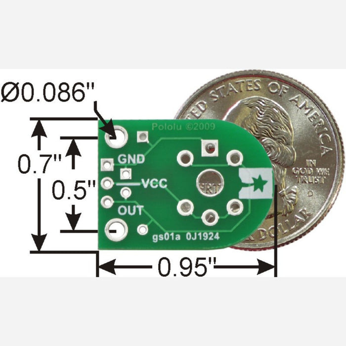 Pololu Carrier for MQ Gas Sensors (Bare PCB Only)