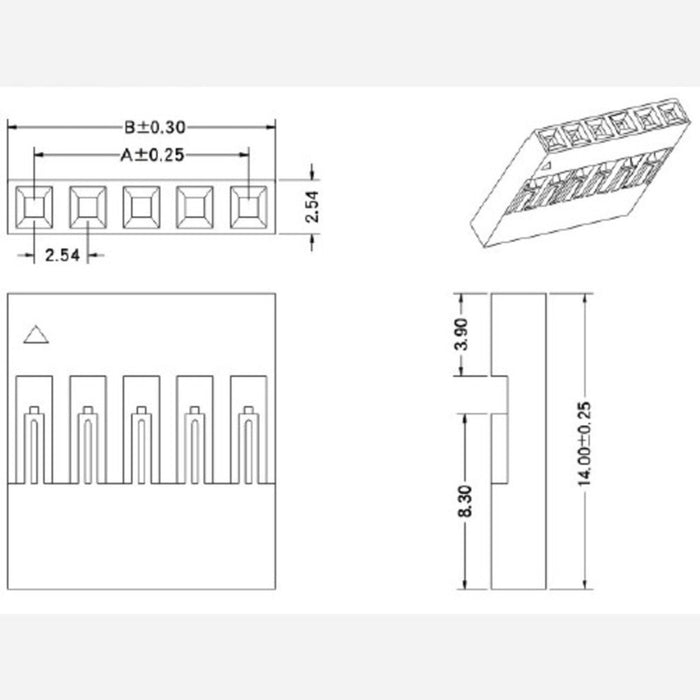 0.1 (2.54mm) Crimp Connector Housing: 2x3-Pin 10-Pack
