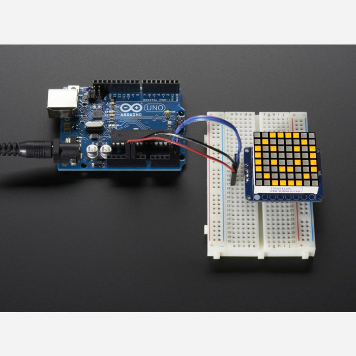 Small 1.2 8x8 Bright Square LED Matrix + Backpack - Yellow