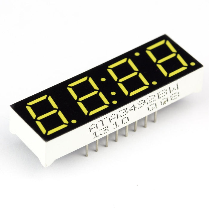 4 Digit 7 Segment Display - Yellow