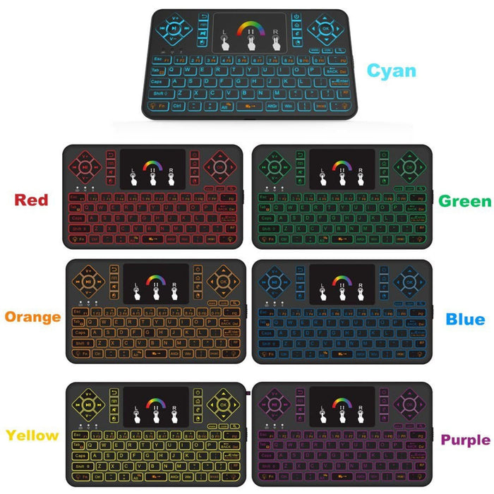 Raspberry Pi 3/2B/Zero Mini Portable 2.4GHz Wireless Touchpad Keyboard with Backlight