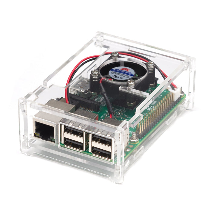 Transparent Acrylic Case + Fan For Raspberry Pi 3B+