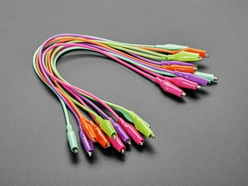 Colorful Clips - Tropical Alligator Test Clip Leads - 10 Pieces