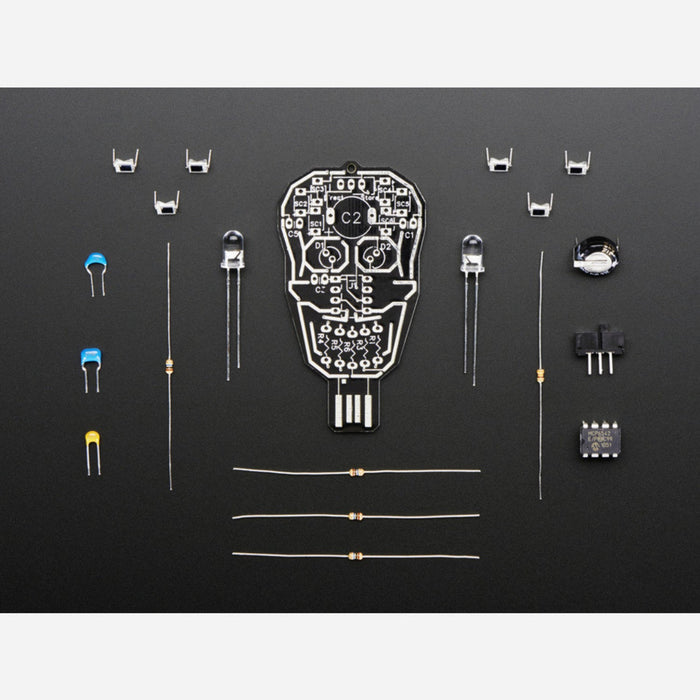 Solar Powered SKULL Blinky LED Pendant Kit from Lumen Electronic