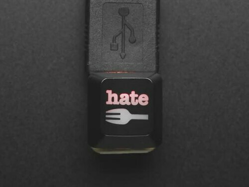Etched Glow-Through Keycap with Hate Fork Graphics