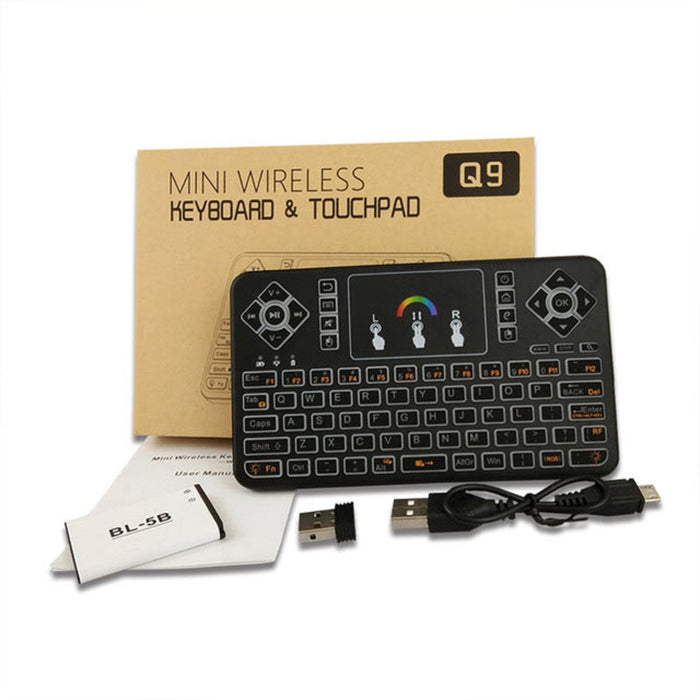 Raspberry Pi 3/2B/Zero Mini Portable 2.4GHz Wireless Touchpad Keyboard with Backlight