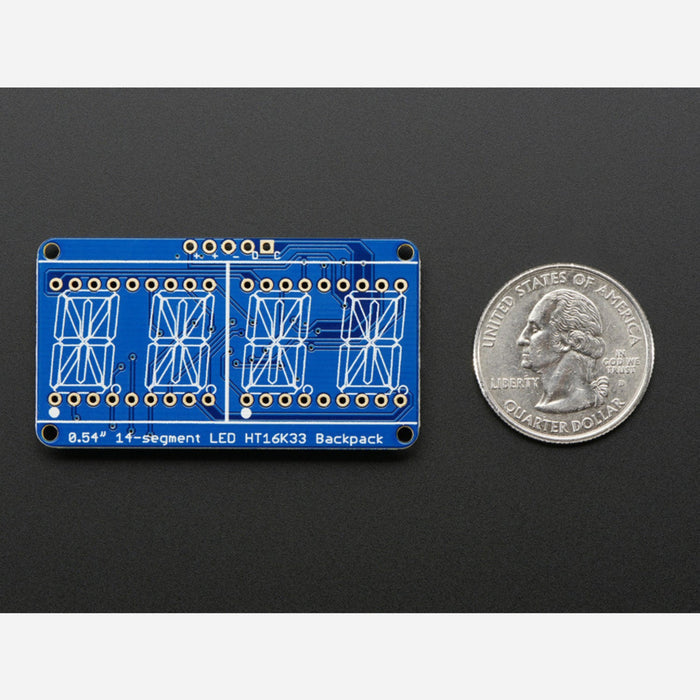 Quad Alphanumeric Display - 0.54 Digits w/ I2C Backpack - Red
