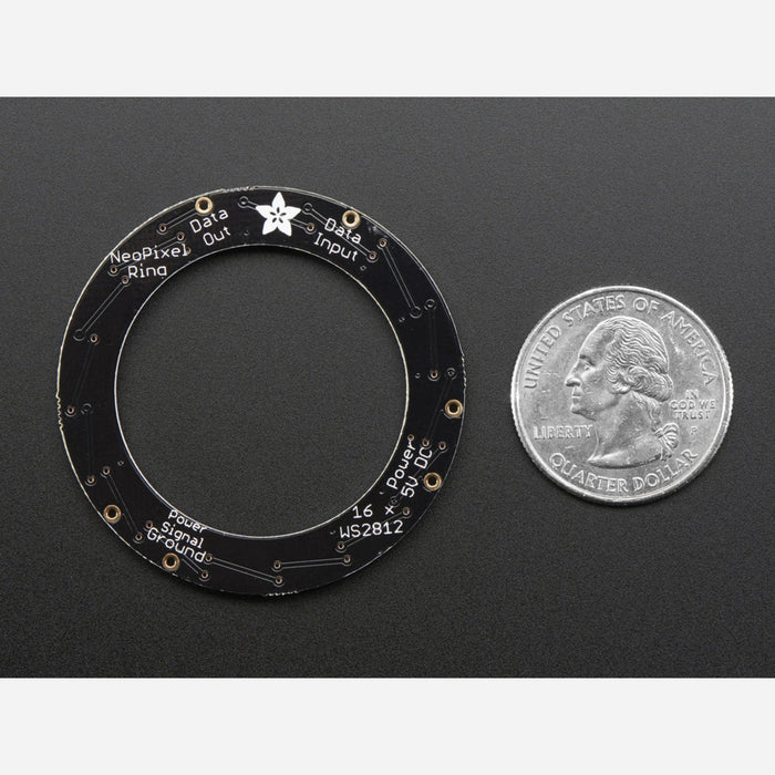 NeoPixel Ring - 16 x 5050 RGBW LEDs w/ Integrated Drivers - Cool White - ~6000K