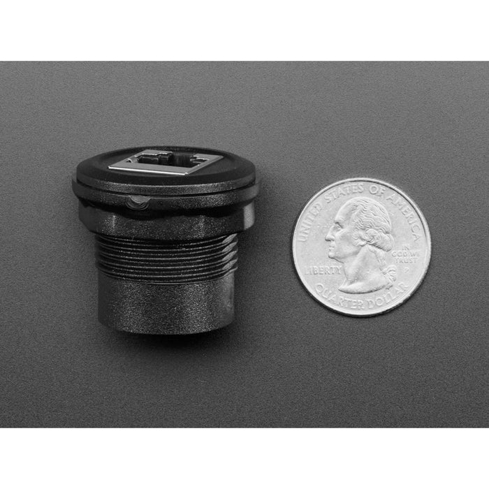 RJ-45 Ethernet Round Panel Mount Adapter Plug