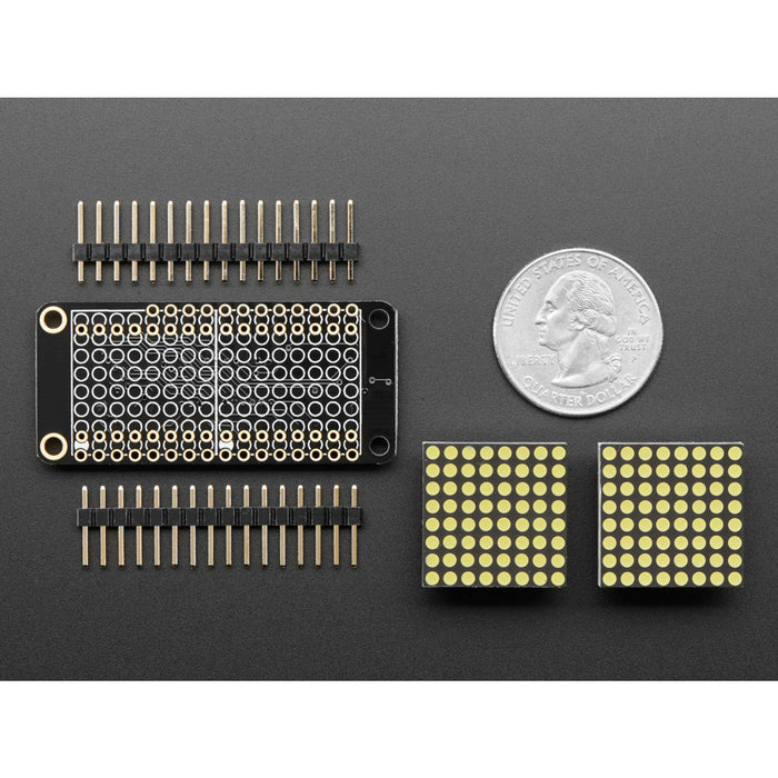 Adafruit 0.8 8x16 LED Matrix FeatherWing Display Kit - White