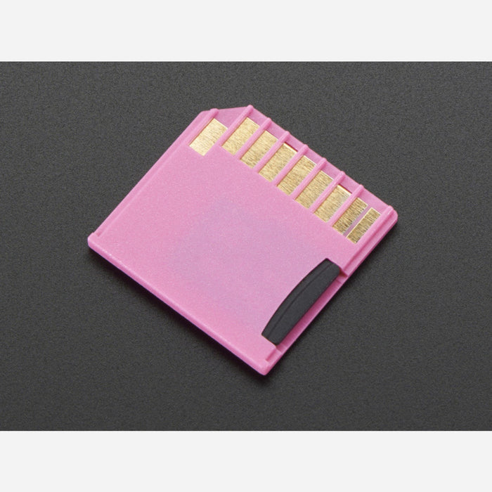 Pink Shortening microSD card adapter for Raspberry Pi Macbooks