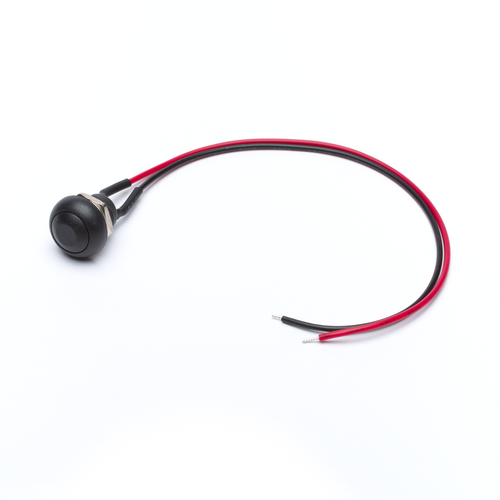 12mm Momentary Push Button Dome with Wires - Black