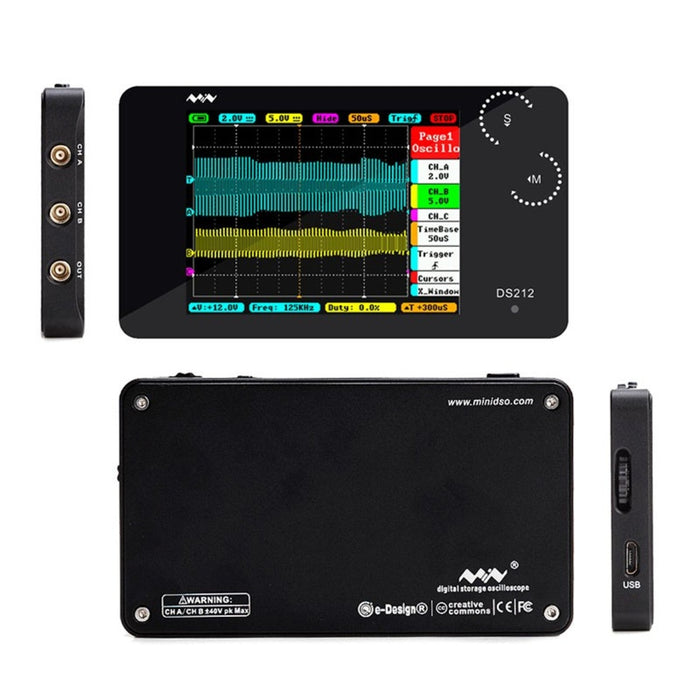 DS212- Portable 2-CH Open Source Oscilloscope