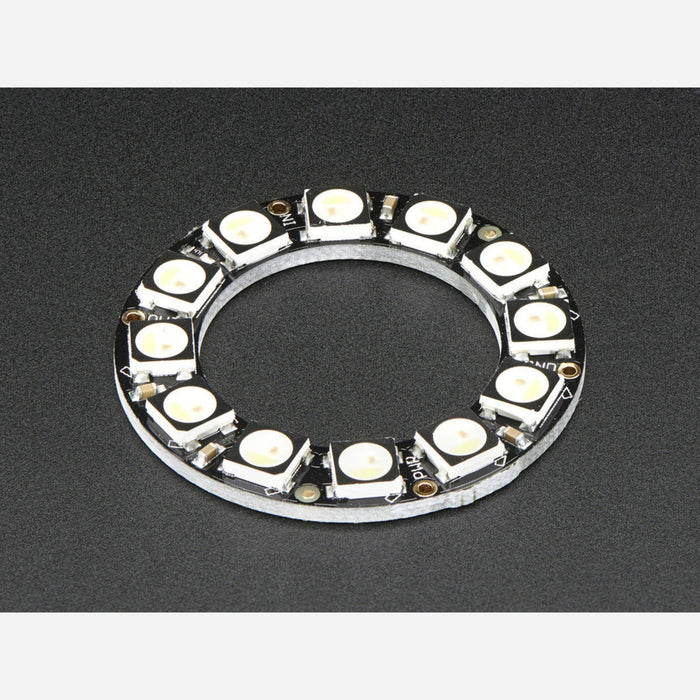 NeoPixel Ring - 12 x 5050 RGBW LEDs w/ Integrated Drivers - Cool White - ~6000K