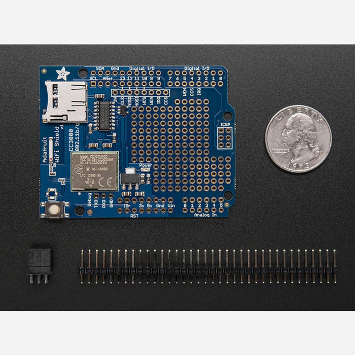 Adafruit HUZZAH CC3000 WiFi Shield with Onboard Antenna