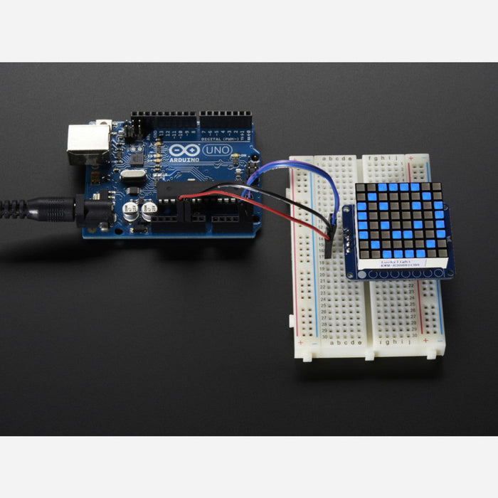 Small 1.2 8x8 Bright Square LED Matrix + Backpack - Blue