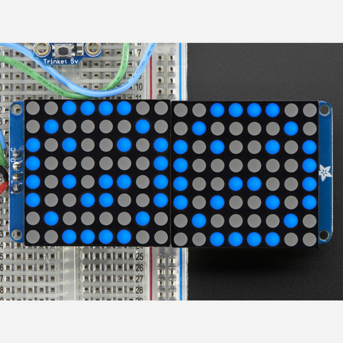 16x8 1.2 LED Matrix + Backpack - Ultra Bright Round Blue LEDs