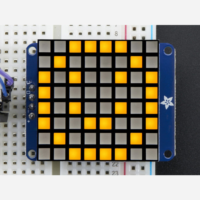 Small 1.2 8x8 Bright Square LED Matrix + Backpack - Yellow