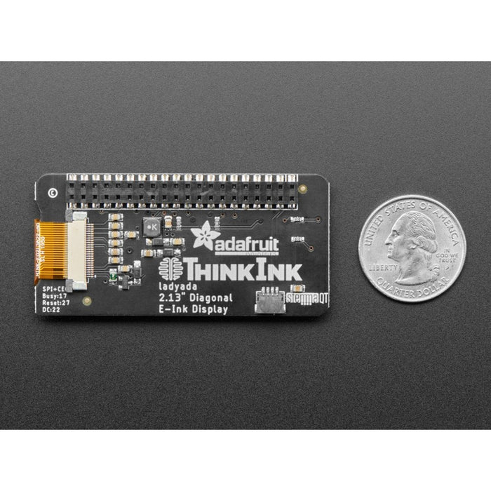 Adafruit 2.13 Monochrome E-Ink Bonnet for Raspberry Pi - THINK INK