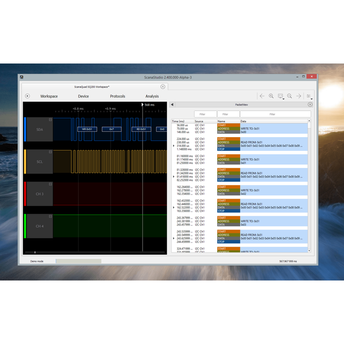 ScanaQuad Logic Analyzer  Pattern Generators - SQ200