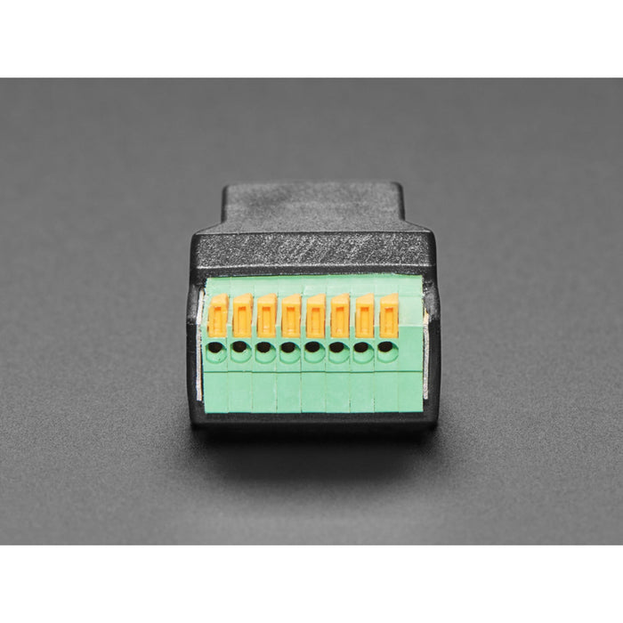 RJ-45 Ethernet Female Socket to Terminal Spring Block Adapter