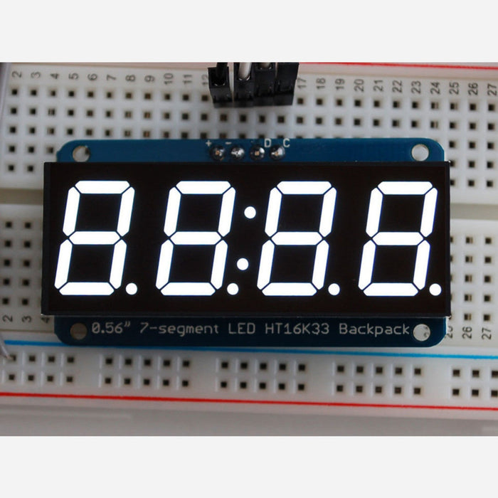 Adafruit 0.56 4-Digit 7-Segment Display w/I2C Backpack - White