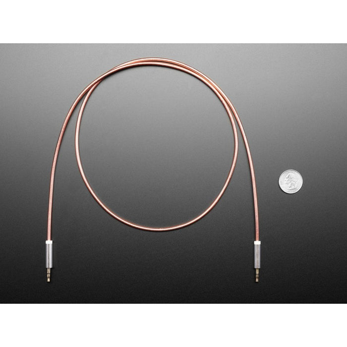 3.5mm Stereo Male/Male Cable - Copper Metal - 1 meter long