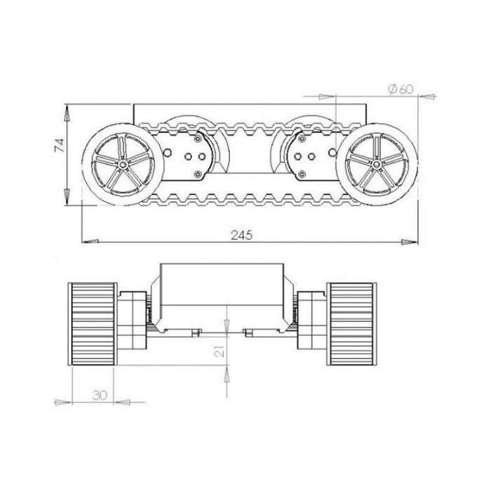 Rover 5 Tank Chassis (4 motors with 4 Encoders)