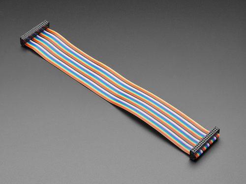 Rainbow 34-pin Dual Row IDC Floppy Ribbon Cable - 30cm long