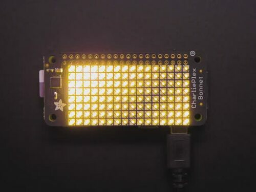 Adafruit CharliePlex LED Matrix Bonnet - 8x16 Warm White LEDs