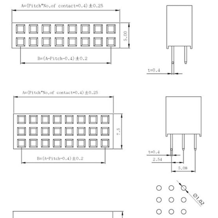 0.100 (2.54 mm) Female Header: 2x5-Pin, Straight