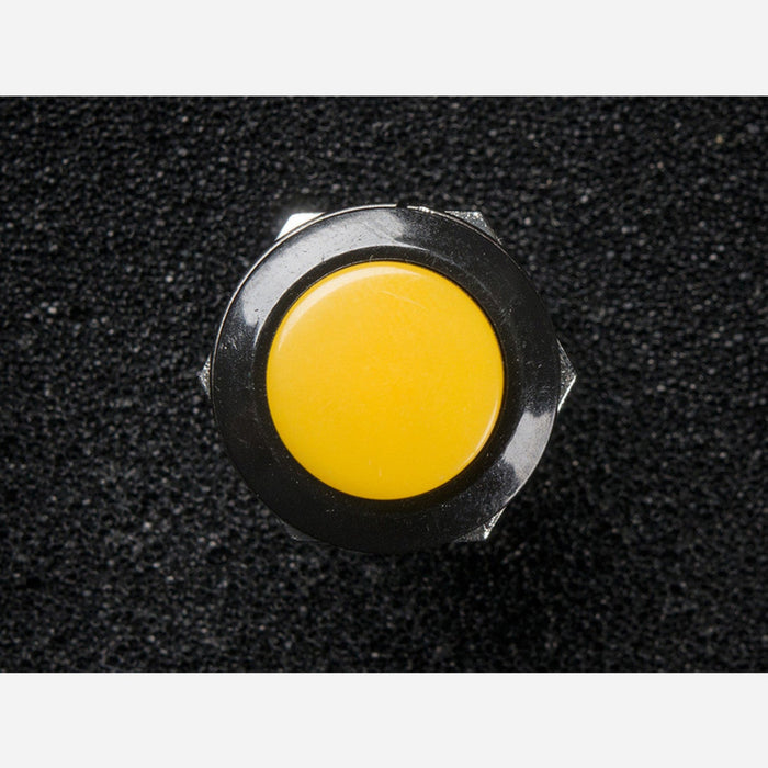 16mm Panel Mount Momentary Pushbutton - Yellow
