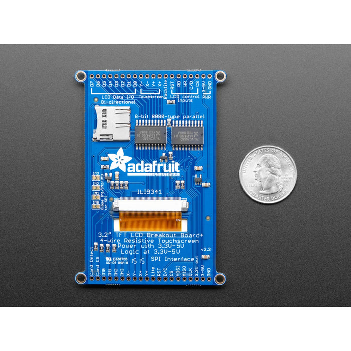 3.2 TFT LCD with Touchscreen Breakout Board w/MicroSD Socket - ILI9341