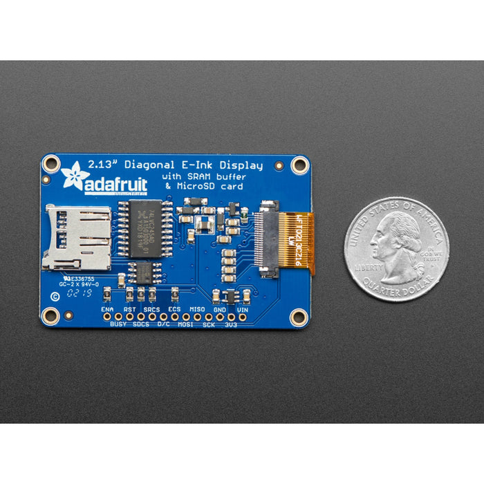 Adafruit 2.13 Tri-Color eInk / ePaper Display with SRAM - Red Black White