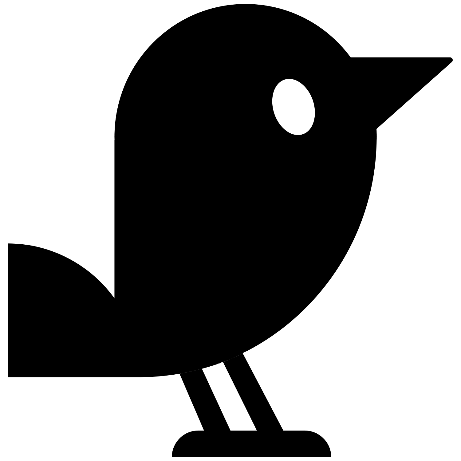 Little Bird mark, solid black silhouette