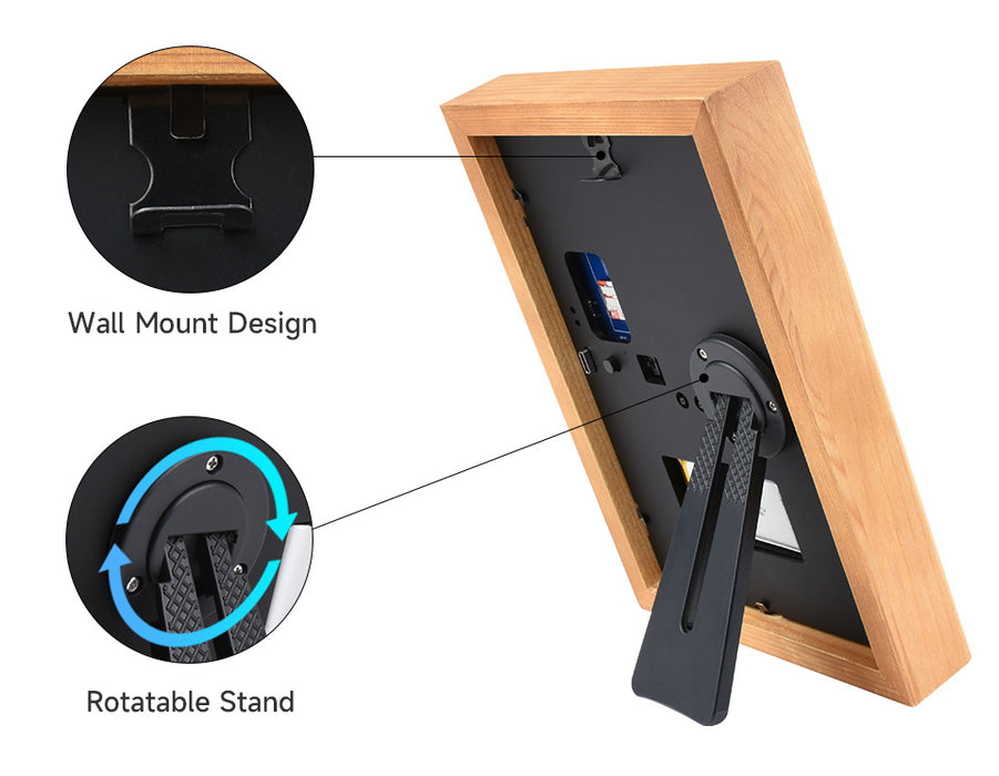 7.3inch ACeP  7-Color E-Paper with Solid Wood Photo Frame, Ultra-long Standby, 800 × 480 Resolution, Batteries Optional