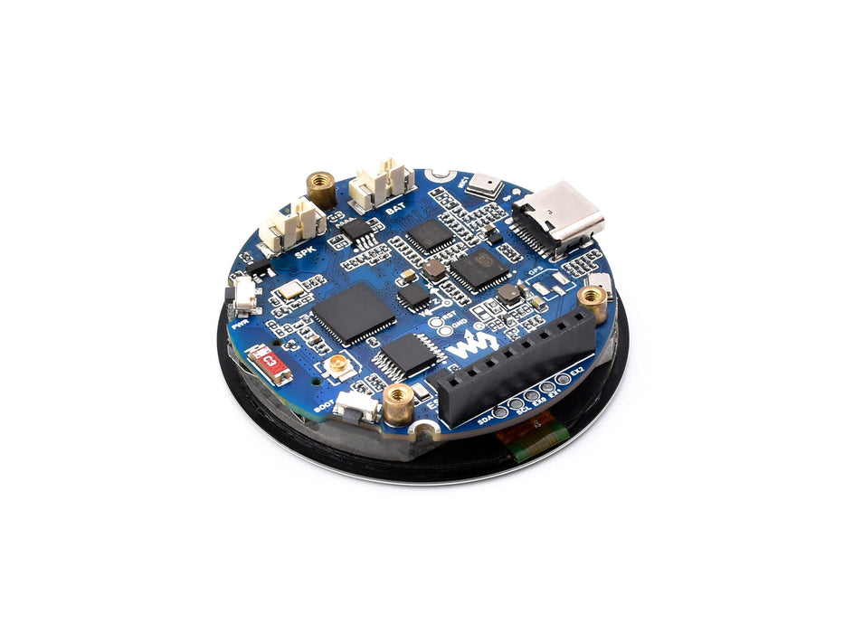 ESP32-S3 Round AMOLED Touch Display Board - 466x466, Dual-Core, Dual Mic, QSPI
